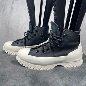 Converse Chuck Taylor Lugged 2.0 Women 5.5 Black Waterproof Leather Shoes